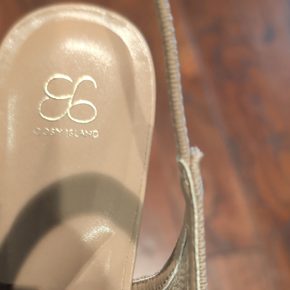 Cosy Island Elegant Beige Slingback Heels with Bow Accent - Picture 3 of 5